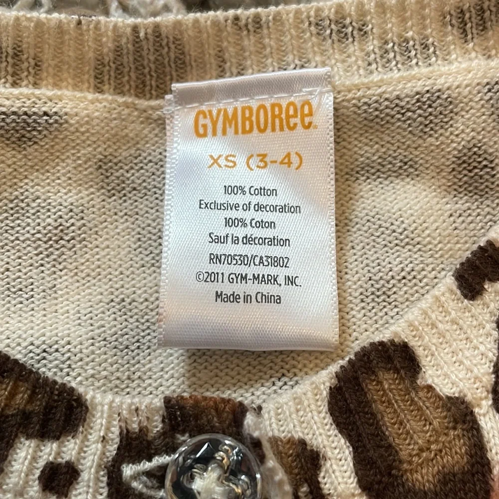 2012 Gymboree “Parisian Chic” Leopard Print Cardigan Sweater, Size XS (3-4)